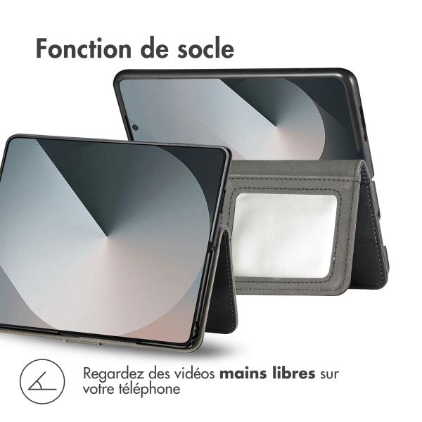 imoshion Étui de télephone portefeuille de luxe Samsung Galaxy Fold 7 - Noir