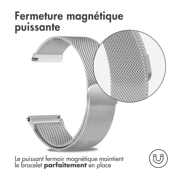imoshion Bracelet magnétique milanais  - Connexion universelle 24 mm - Argent