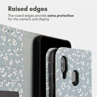 imoshion Étui de télephone portefeuille Design Samsung Galaxy A20e - Smoke Green Flowers