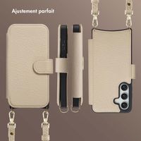 Selencia Étui Riva avec MagSafe et cordon de téléphone Samsung Galaxy S25 / S24 - Beige