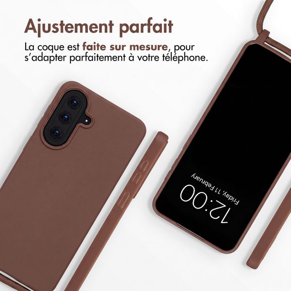 imoshion Coque en silicone avec cordon Samsung Galaxy A18 (4G) / A17 (4G/5G) - Marron