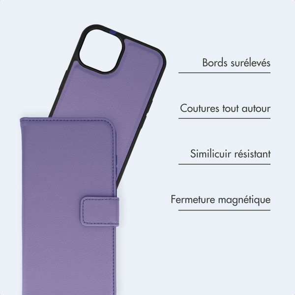 imoshion Étui portefeuille luxe 2-en-1 amovible Apple iPhone 12 (Pro) - Violet