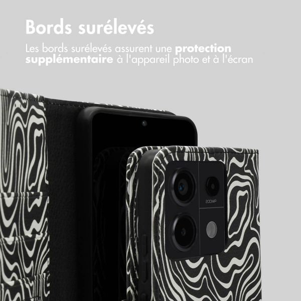 imoshion Étui de télephone portefeuille Design Xiaomi Redmi Note 13 Pro (5G) / Poco X6 - Black And White