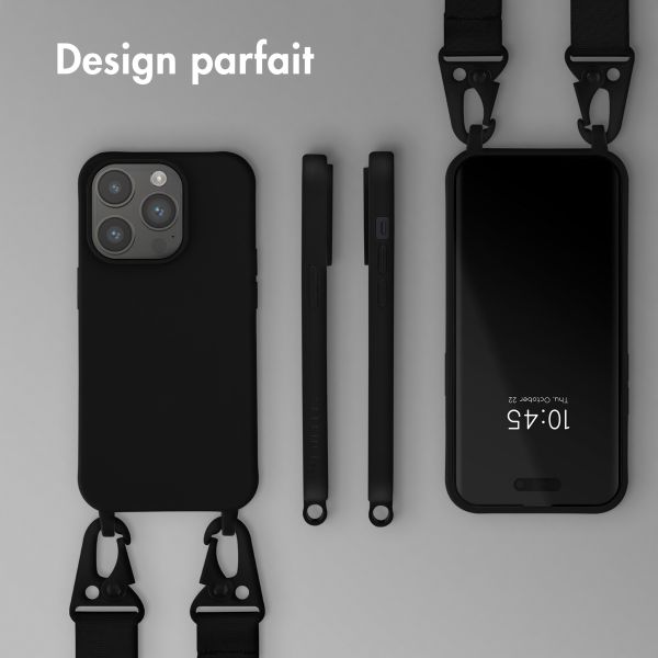 Selencia Coque silicone avec cordon amovible Apple iPhone 14 Pro - Noir
