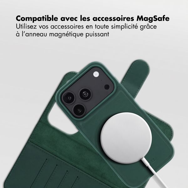Accezz Coque portefeuille Edge amovible avec MagSafe Apple iPhone 18 Pro / 17 Pro - Vert