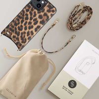 Selencia Coque de télephone Nova avec cordon et porte-cartes Apple iPhone 14 - Leopard