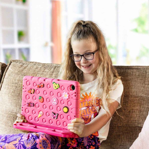 imoshion Coque kidsproof avec poupées amovibles Apple iPad 11 (2025) 11 pouces A16 / iPad 10 (2022) 10.9 pouces - Rose