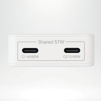 Accezz Chargeur GaN Ultra Slim - 2x USB-C - 65 W - Blanc