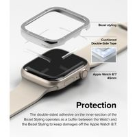 Ringke Style de lunette Apple Watch 7 / 8 / 9 - 45 mm - Hairline Bolts Silver