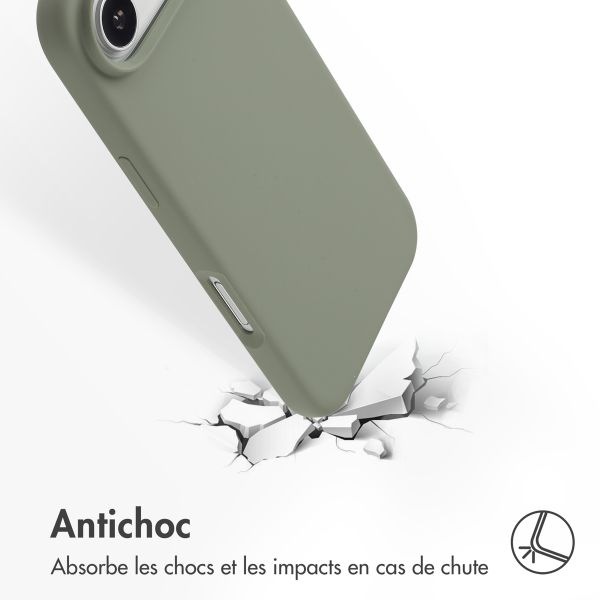 Accezz Coque Liquid Silicone avec MagSafe Apple iPhone Air - Cooper Green