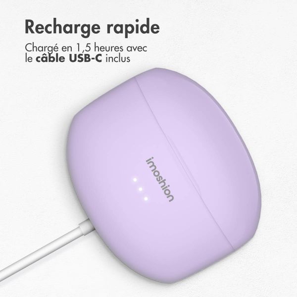 imoshion Aura Pro Écouteurs intra-auriculaires sans fil - Réduction active du bruit (ANC) - Lavender Lilac
