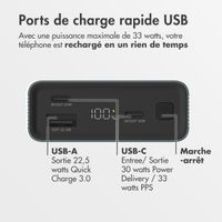 imoshion Ultra Series Aluminium Batterie externe 20.000 mAh - Charge rapide jusqu'à 33 watts - Petrol Green