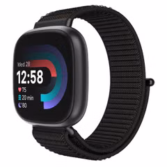imoshion Bracelet en nylon Fitbit Versa 4/ 3 / Sense (2) - Noir