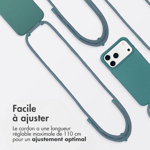 imoshion Coque arrière Color avec cordon amovible et MagSafe Apple iPhone 17 Pro Max - Vert foncé