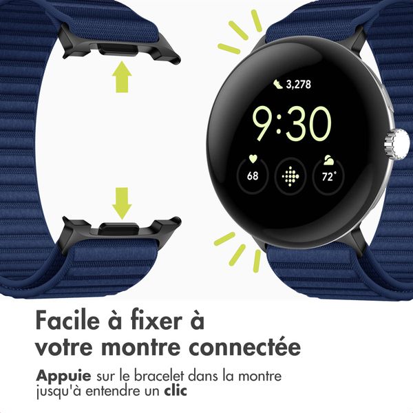 imoshion Bracelet en nylon Google Pixel Watch 3 / 4 (45 mm) - Bleu foncé