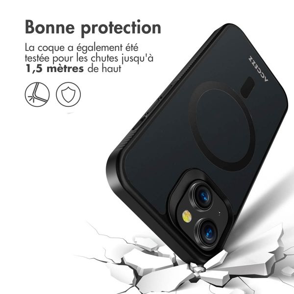 Accezz Coque Givrée Robuste avec MagSafe Apple iPhone 15 - Noir