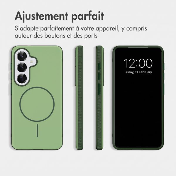 imoshion Coque arrière Color avec Thin MagSafe Ring Samsung Galaxy S25 / S24 - Vert foncé