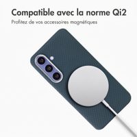 Accezz Coque arrière Mesh avec MagSafe Samsung Galaxy S25 / S24 - Bleu foncé