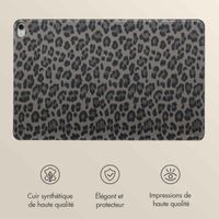 Selencia Coque tablette Sabi avec imprimé léopard Apple iPad Air 11 pouces (2026) M4 / (2025) M3 / (2024) M2 / Air 5 (2022) / Air 4 (2020) - Midnight Black