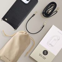 Selencia Coque de télephone Nova avec cordon et porte-cartes Apple iPhone 16 Pro - Noir