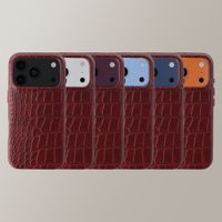 Selencia Coque arrière Croco avec MagSafe Apple iPhone 18 Pro Max / 17 Pro Max - Burgundy