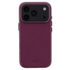 Accezz Coque arrière en cuir avec MagSafe Apple iPhone 18 Pro Max / 17 Pro Max - Heath Purple