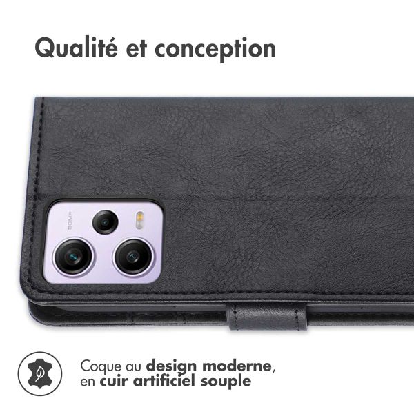 imoshion Étui de télephone portefeuille de luxe Xiaomi Redmi Note 12 Pro Plus - Noir