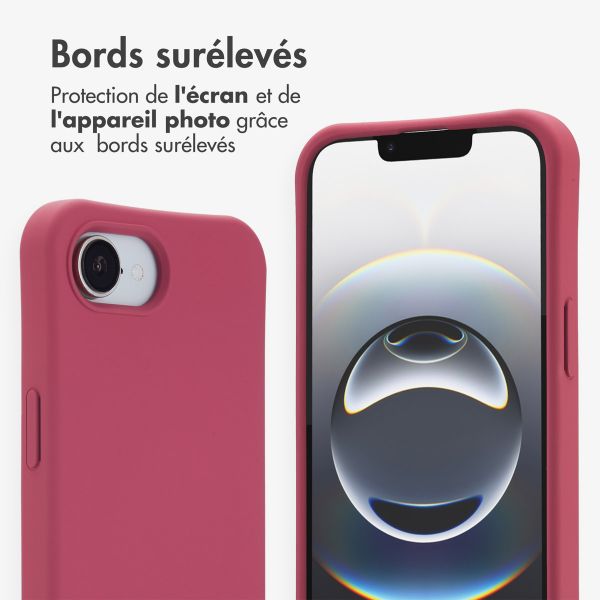 imoshion Coque arrière Color avec cordon amovible et MagSafe Apple iPhone 17e / 16e - Red Raspberry