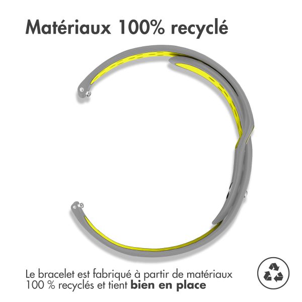 imoshion Bracelet sport en silicone  - Connexion universelle 18 mm - Grey & Yellow