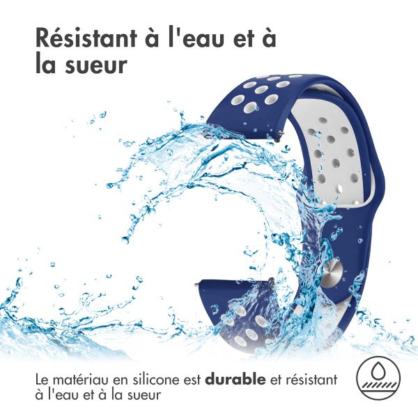 imoshion Bracelet sport en silicone  - Connexion universelle 18 mm - Blue & White