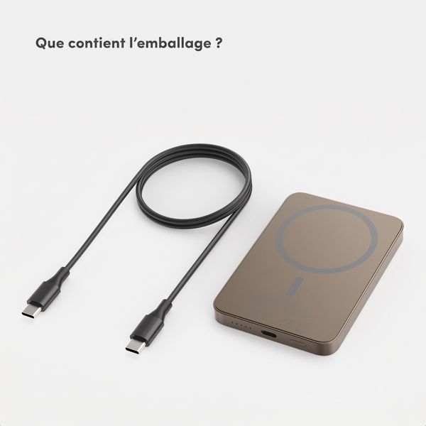 Selencia Powerbank Vivid 5 000 mAh - MagSafe et Qi - Desert Gold / Check This Olive