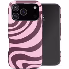 Selencia Coque arrière Vivid Apple iPhone 18 Pro / 17 Pro - Wavy Swirl Pink Plum