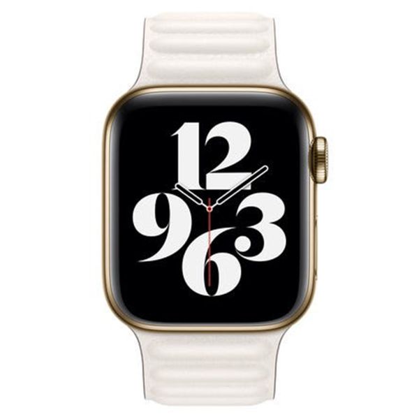 Apple Bracelet Leather Link Apple Watch | 38/40/41/42 mm - Taille M/L - Chalk