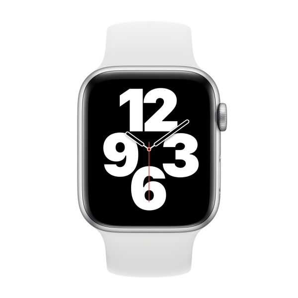 Apple Bracelet Boucle unique en Silicone Apple Watch | 38/40/41/42 mm - Taille 6 - White