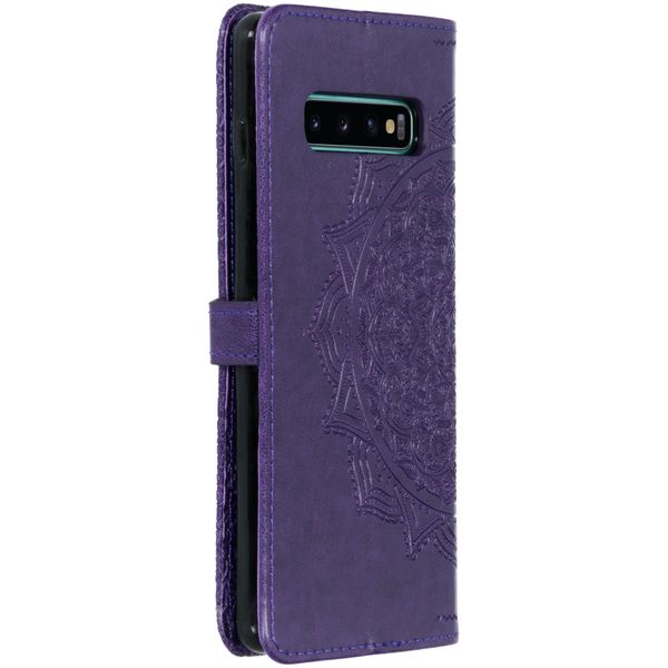 Etui de télephone portefeuille Mandala Samsung Galaxy S10 Plus - Violet