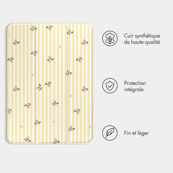 imoshion Coque tablette Design Trifold Apple iPad Air 11 pouces (2026) M4 / (2025) M3 / (2024) M2 / Air 5 (2022) / Air 4 (2020) - Garden Stripes