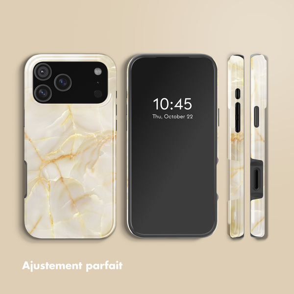 Selencia Coque arrière Vivid avec MagSafe Apple iPhone 17 Pro Max - Golden Beige Marble