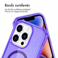 imoshion Coque Pailletée avec MagSafe Apple iPhone 14 Pro Max - Paillettes Violet