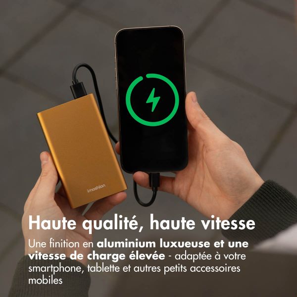 imoshion Ultra Series Aluminium Batterie externe 20.000 mAh - Charge rapide jusqu'à 33 watts - Gold