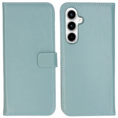 Selencia Étui portefeuille en cuir véritable Samsung Galaxy A55 - Air Blue