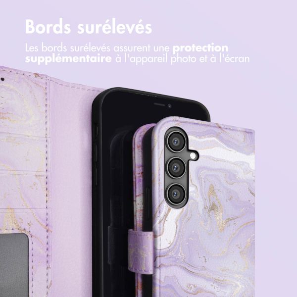imoshion Étui de télephone portefeuille Design Samsung Galaxy S23 FE - Purple Marble