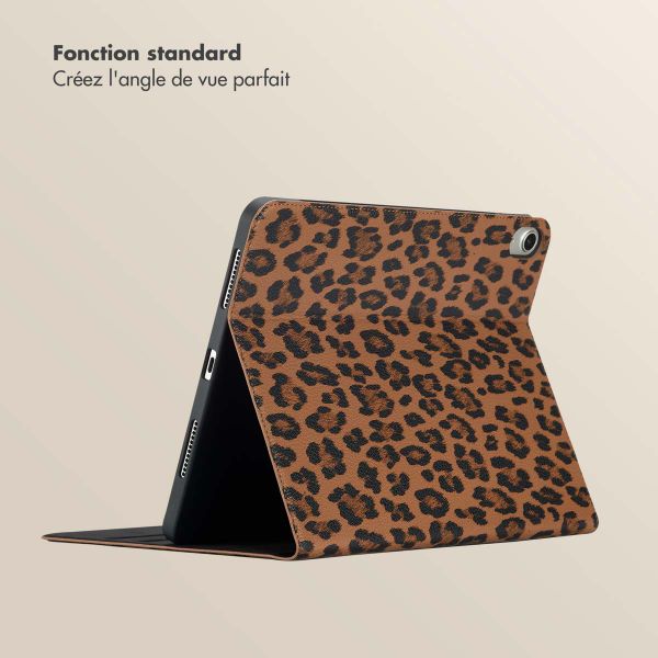 Selencia Coque tablette Sabi avec imprimé léopard Apple iPad Air 11 pouces (2026) M4 / (2025) M3 / (2024) M2 / Air 5 (2022) / Air 4 (2020) - Mocha Brown