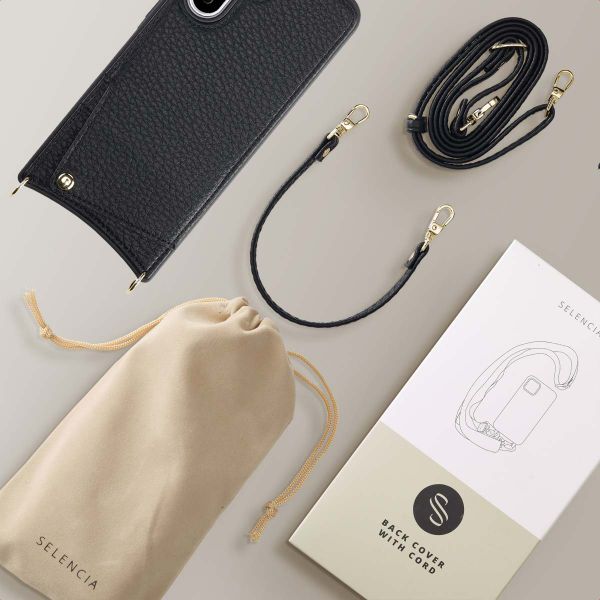 Selencia Coque de télephone Nova avec cordon et porte-cartes Samsung Galaxy A36 / A56 - Noir