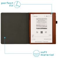 imoshion Étui de liseuse portefeuille en cuir végan Kobo Elipsa 2E - Marron foncé