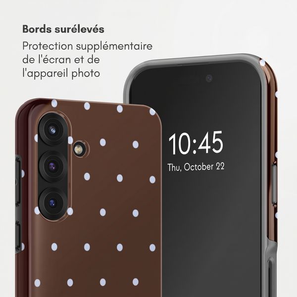 Selencia Coque arrière Vivid avec MagSafe Samsung Galaxy S25 - Happy Dots Chocolate