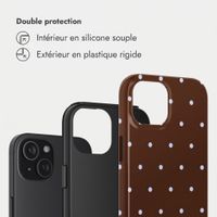 Selencia Coque arrière Vivid Apple iPhone 15 - Happy Dots Chocolate