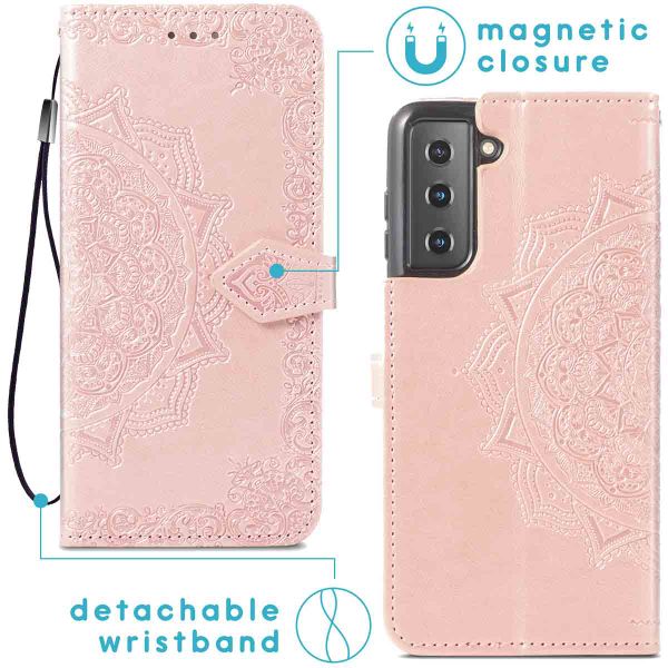 imoshion Etui de télephone Mandala Samsung Galaxy S22 - Rose Doré