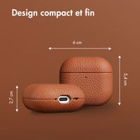 Accezz Coque en cuir véritable  Apple Airpods 4 - Cognac