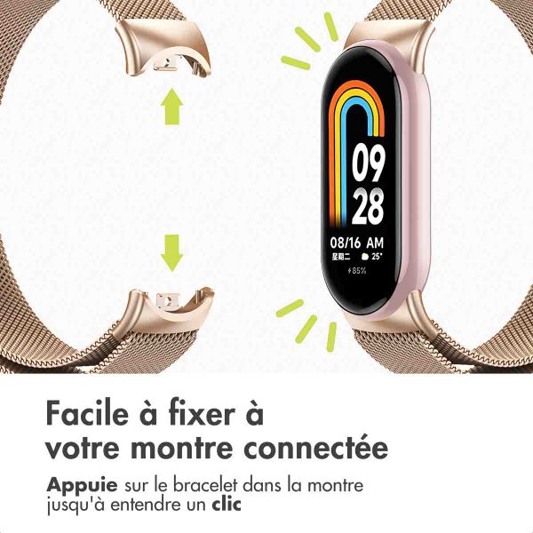 imoshion Bracelet magnétique milanais Xiaomi Smart Band 8 / 9 - Rose Doré