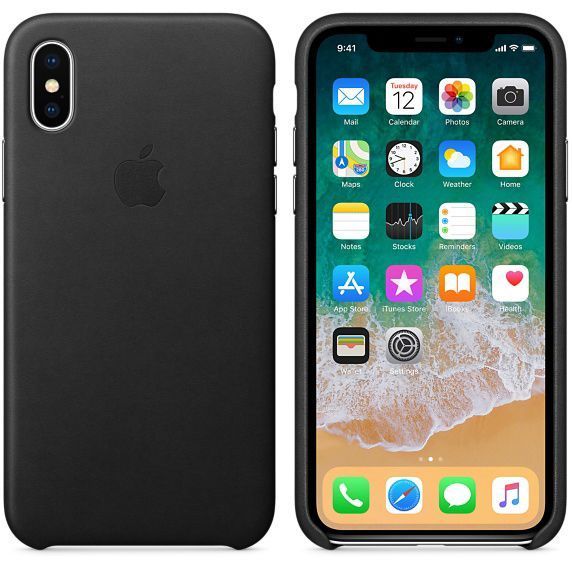 Apple Coque Leather Apple iPhone X - Noir